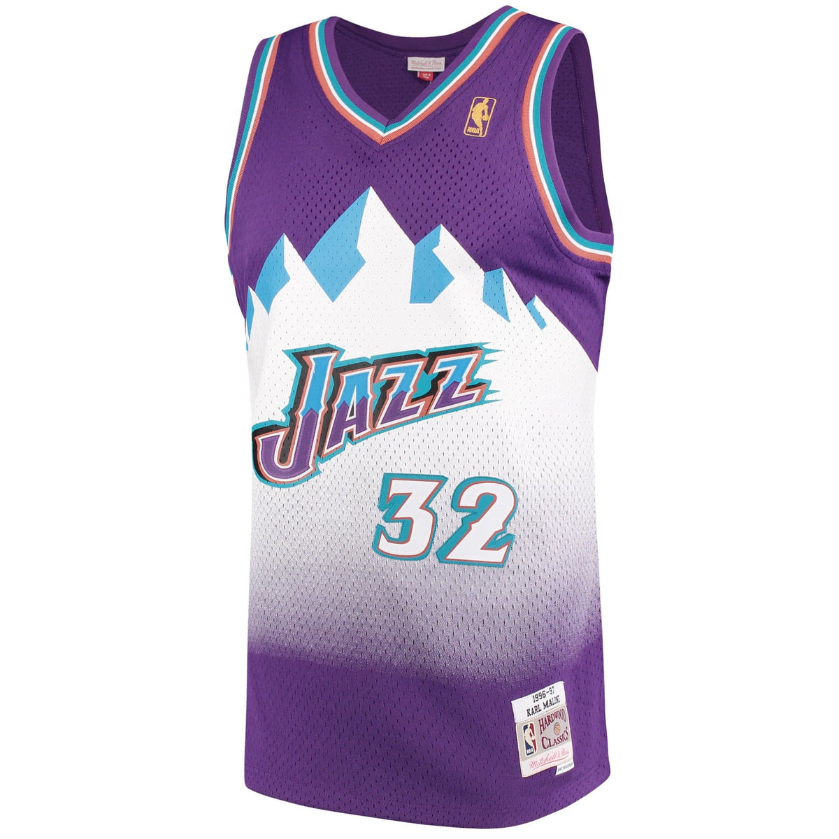 Karl Malone Utah Jazz Mitchell & Ness 1996-97 Hardwood Classics Swingman Jersey for Men product image 2, provided for visual