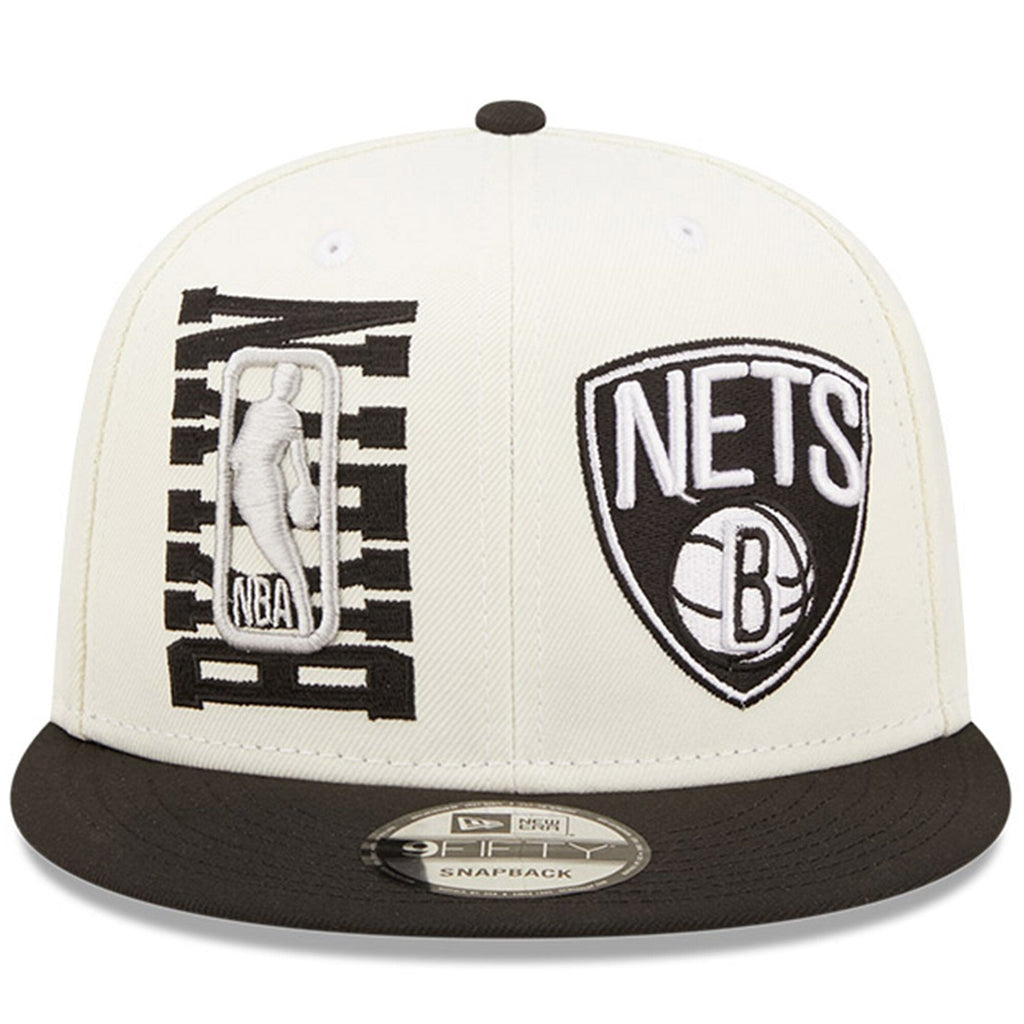 Brooklyn Nets New Era 2022 NBA Draft 9FIFTY Snapback Adjustable Hat - Cream/Black product image 2, provided for visual