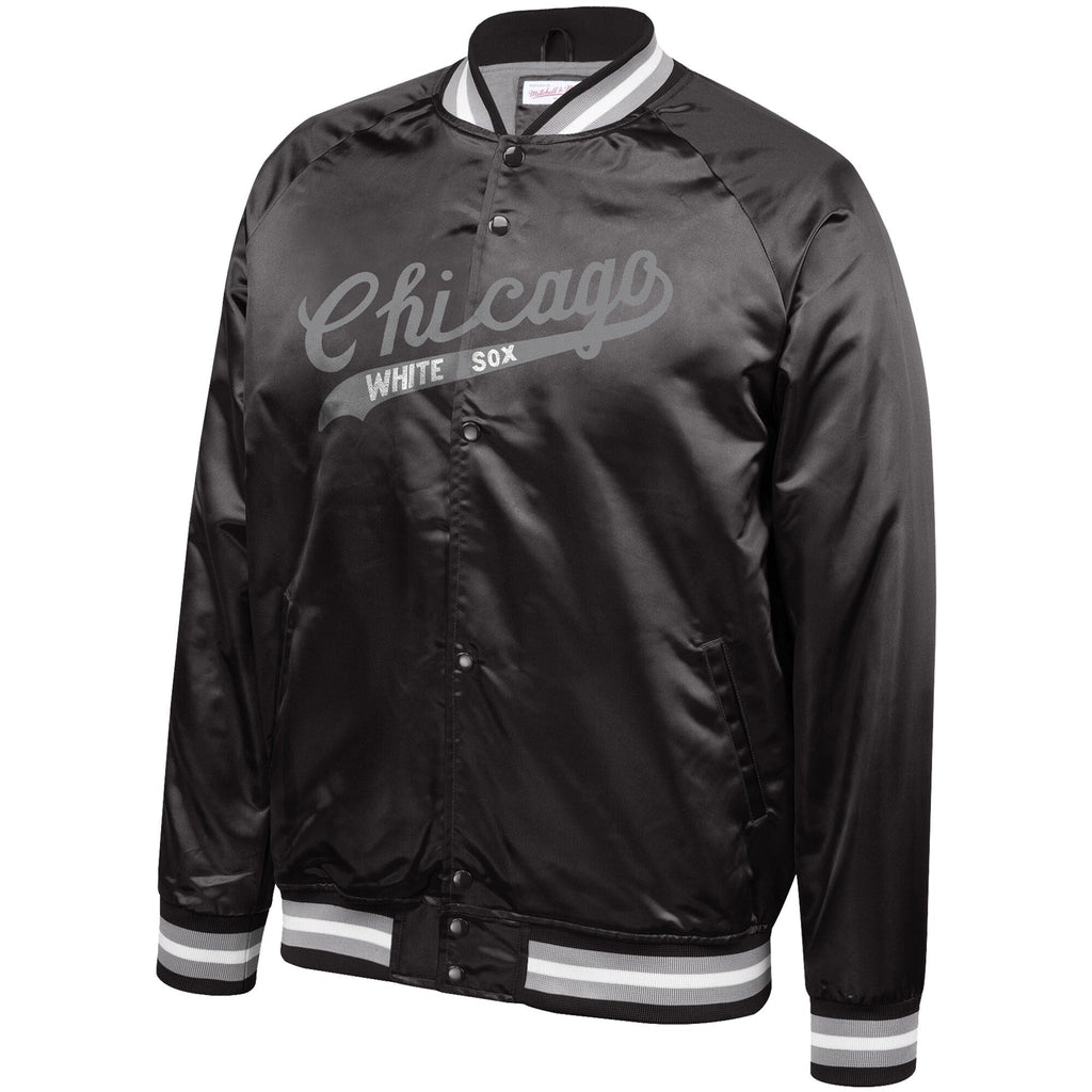 Chicago White Sox Mitchell & Ness Cooperstown Collection Black Satin Full-Snap Jacket for Men product image 2, provided for