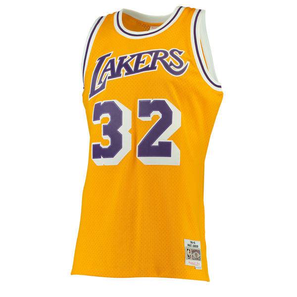 Los Angeles Lakers Magic Johnson Mitchell & Ness Gold 1984-85 Hardwood Classics Swingman Jersey for Men product image 2,