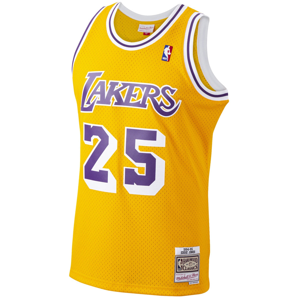 Eddie Jones Los Angeles Lakers Mitchell & Ness 1994-95 Hardwood Classics Swingman Player Jersey - Gold for Men product image