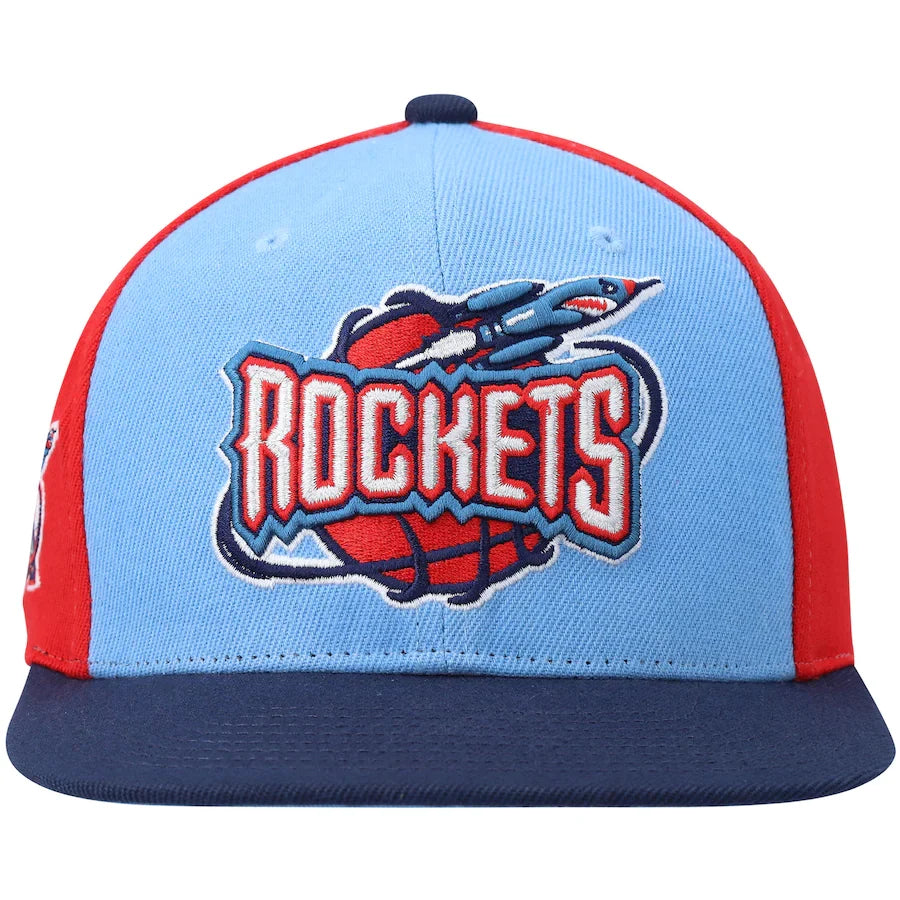 Houston Rockets NBA On The Block Mitchell & Ness Snapback Hat product image 2, provided for visual reference and product