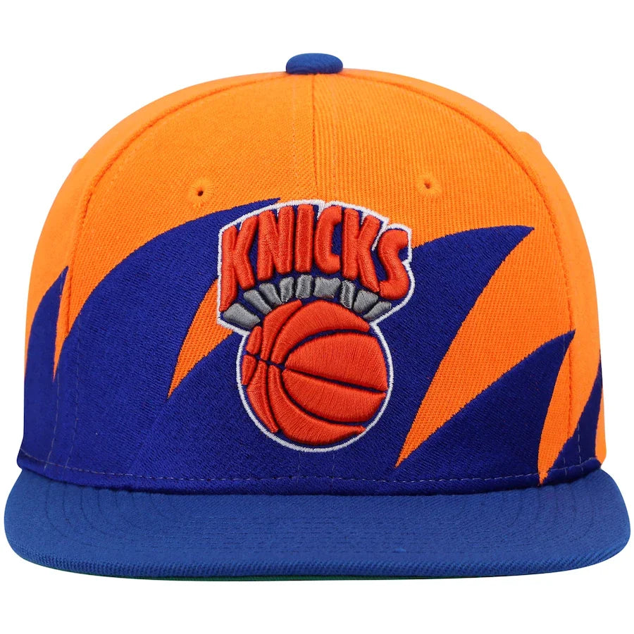 New York Knicks HWC Sharktooth Mitchell & Ness Snapback Hat product image 2, provided for visual reference and product