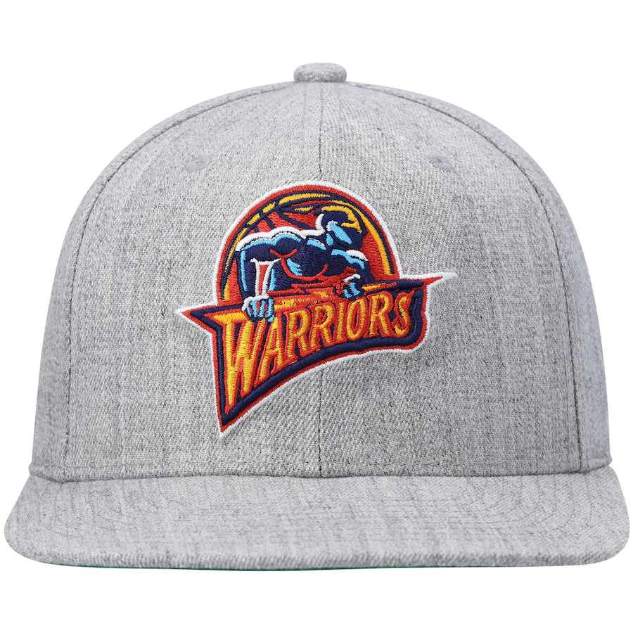 Golden State Warriors HWC Gray Heather 2.0 Mitchell & Ness Snapback Hat product image 2, provided for visual reference and