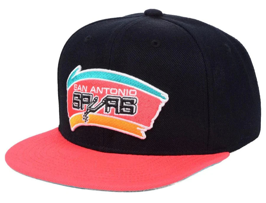 San Antonio Spurs NBA Basic Core 2 Tone Black/Pink HWC Mitchell & Ness Snapback Hat for Men product image 1, provided for