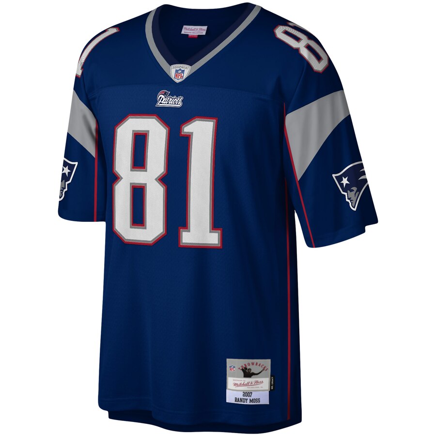 Randy Moss New England Patriots Mitchell & Ness Navy Legacy Replica Jersey for Men product image 2, provided for visual