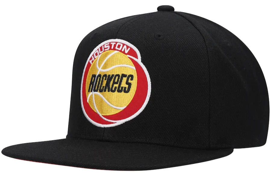 Houston Rockets Basic Core Black Mitchell & Ness Snapback Hat for Men product image 1, provided for visual reference and