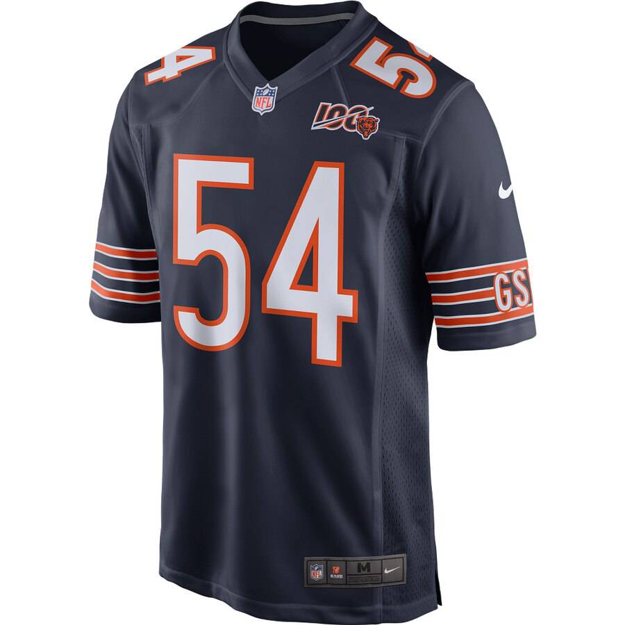 Chicago Bears Brian Urlacher Nike Navy 100th Season Retired Game Jersey for Men product image 2, provided for visual