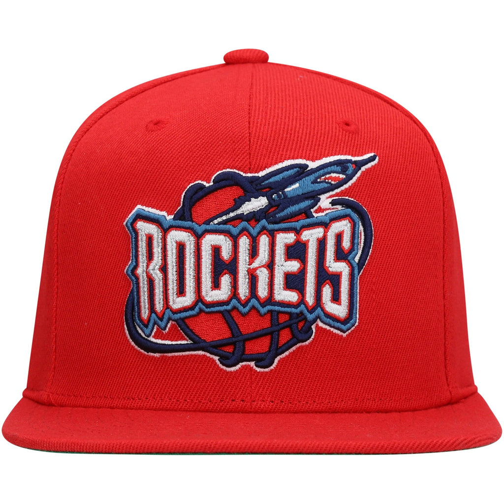 Mitchell & Ness Houston Rockets Hardwood Classics Red Adjustable Snapback Hat for Men product image 2, provided for visual
