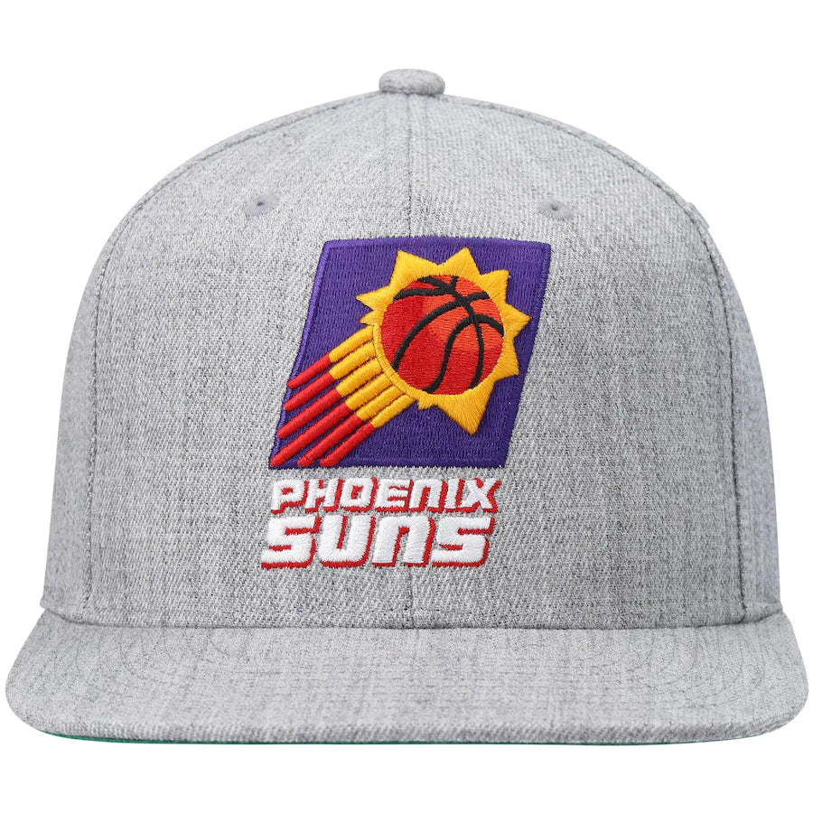 Phoenix Suns HWC Gray Heather 2.0 Mitchell & Ness Snapback Hat product image 2, provided for visual reference and product