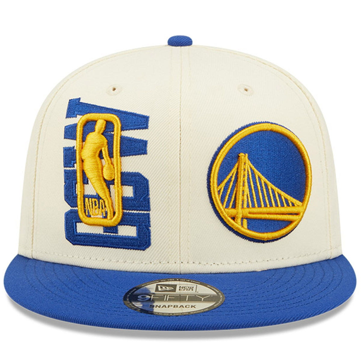 Golden State Warriors New Era 2022 NBA Draft 9FIFTY Snapback Adjustable Hat - Cream/Blue product image 2, provided for