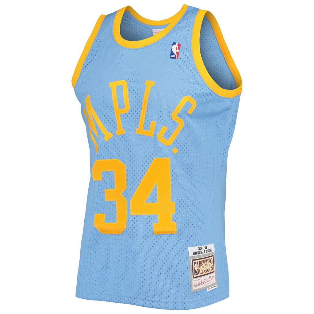 Shaquille O'Neal Los Angeles Lakers Mitchell & Ness 2001-02 Hardwood Classics Swingman Jersey - Powder Blue for Men product