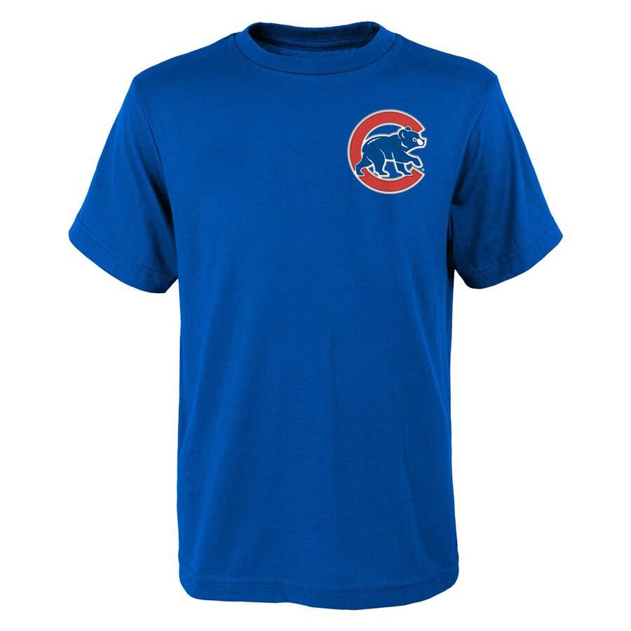 Youth MLB Chicago Cubs Javier Baez Majestic Royal Player Name & Number T-Shirt product image 2, provided for visual