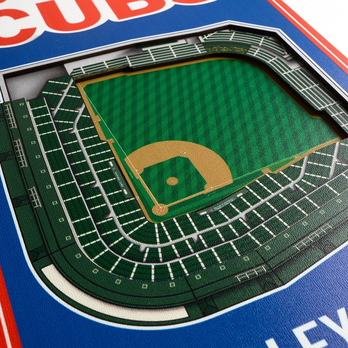 Chicago Cubs 8'' x 32'' 3D StadiumView Banner product image 2, provided for visual reference and product detail review