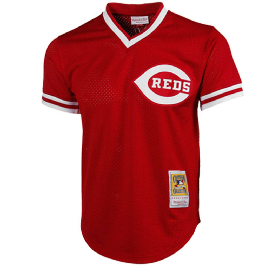 Cincinnati Reds Johnny Bench Mitchell & Ness Red 1983 Authentic Cooperstown Collection Mesh Batting Practice Jersey for Men