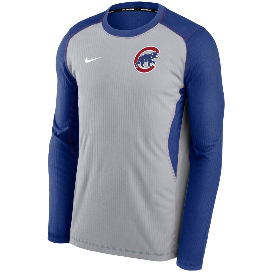 Chicago Cubs Nike Royal/Gray Authentic Collection Game Performance Long Sleeve Dri-Fit T-Shirt for Men product image 2,