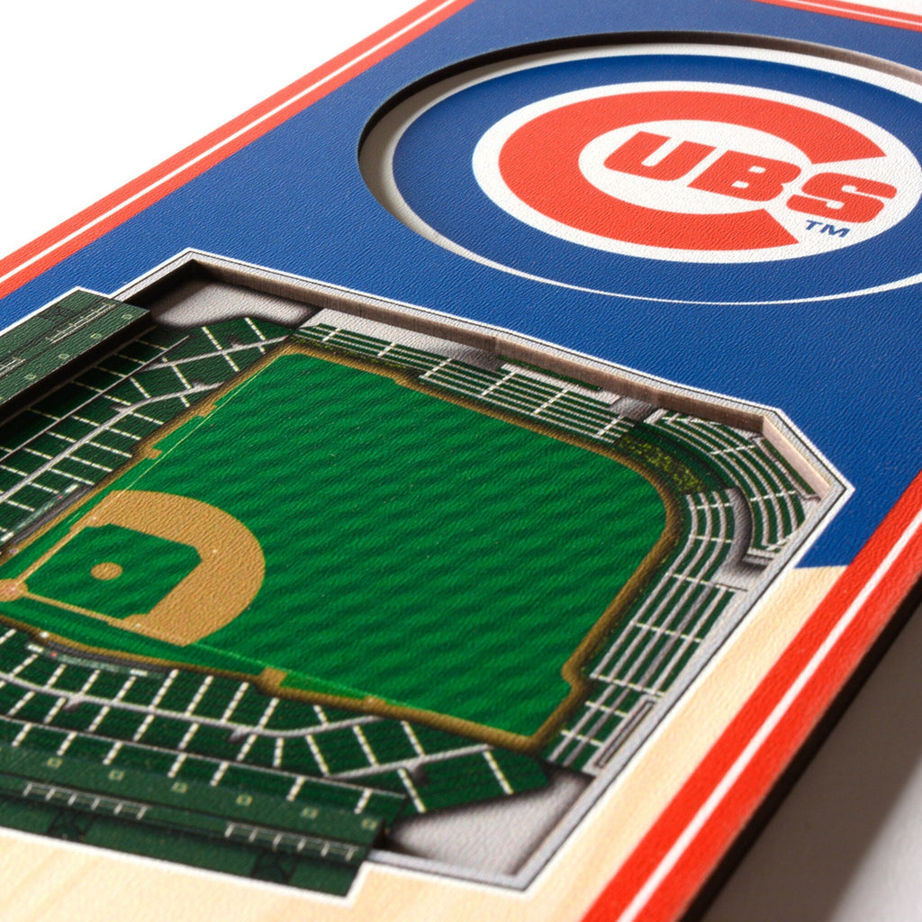 Chicago Cubs 6'' x 19'' 3D StadiumView Banner product image 2, provided for visual reference and product detail review