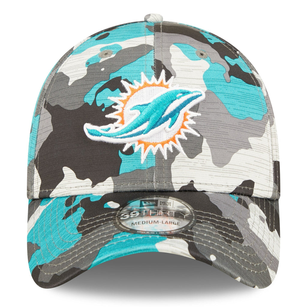 Miami Dolphins New Era Camo 2022 NFL Training Camp Official 39THIRTY Flex Hat for Men product image 2, provided for visual