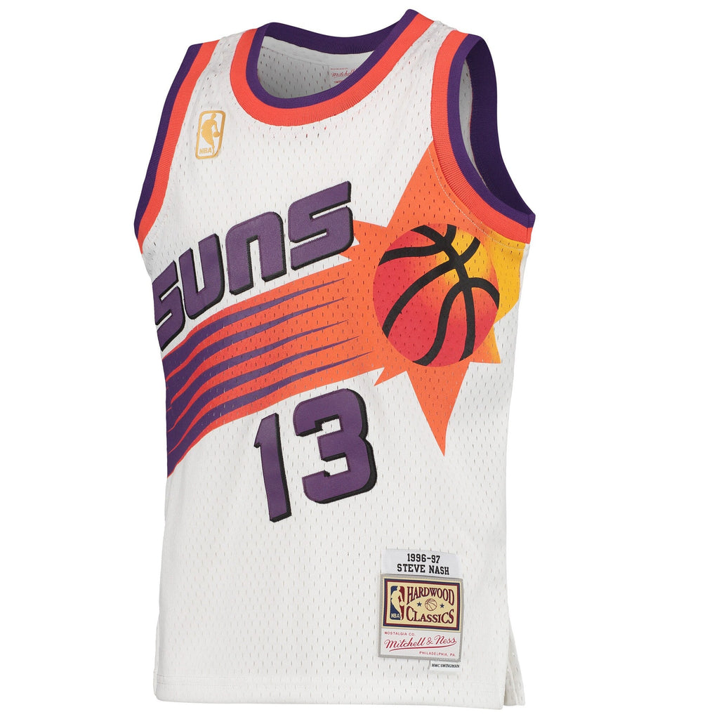 Youth Phoenix Suns Steve Nash Mitchell & Ness White 1996-97 Hardwood Classics Swingman Jersey product image 2, provided for