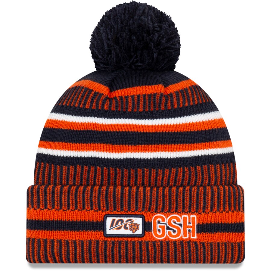 New Era Navy/Orange Chicago Bears 19 NFL Sideline Home Official Sport Knit Hat for Men product image 2, provided for visual