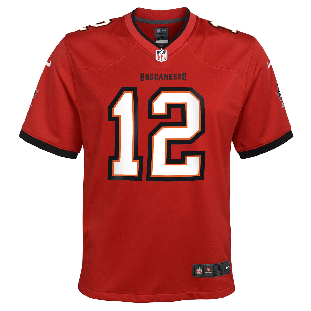 Youth Tampa Bay Buccaneers Tom Brady Nike Red Game Jersey product image 2, provided for visual reference and product detail