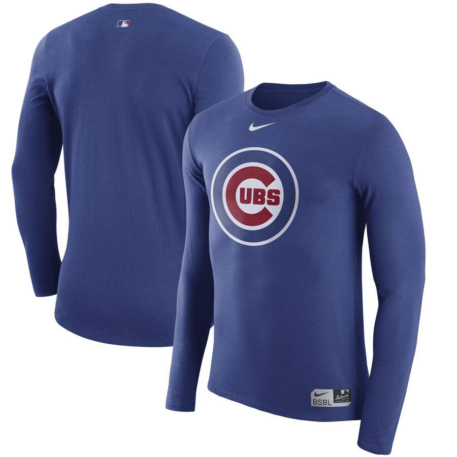 Chicago Cubs Nike Authentic Collection Blend Performance Long Sleeve T-Shirt product image 1, provided for visual reference