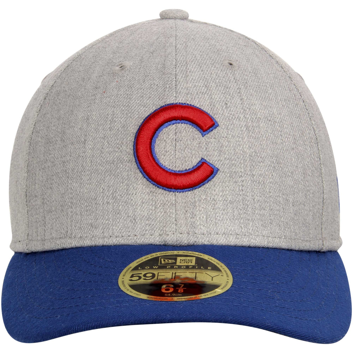 Chicago Cubs New Era Heathered Gray/Royal Change Up Low Profile 59FIFTY Fitted Hat for Men product image 2, provided for