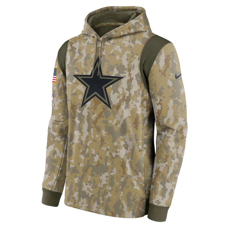 Nike Camo Dallas Cowboys 2021 Salute To Service Therma Performance Pullover Hoodie for Men product image 2, provided for