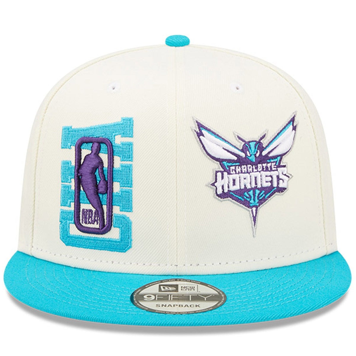 Charlotte Hornets New Era 2022 NBA Draft 9FIFTY Snapback Adjustable Hat - Cream/Teal product image 2, provided for visual