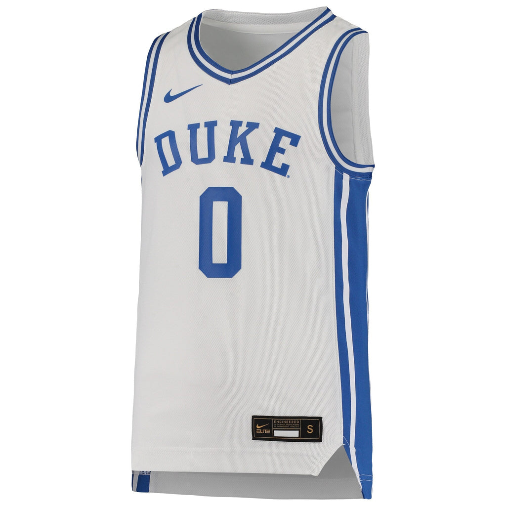 Duke Blue Devils Nike Replica #0 Basketball Jersey -White for Men product image 2, provided for visual reference and product