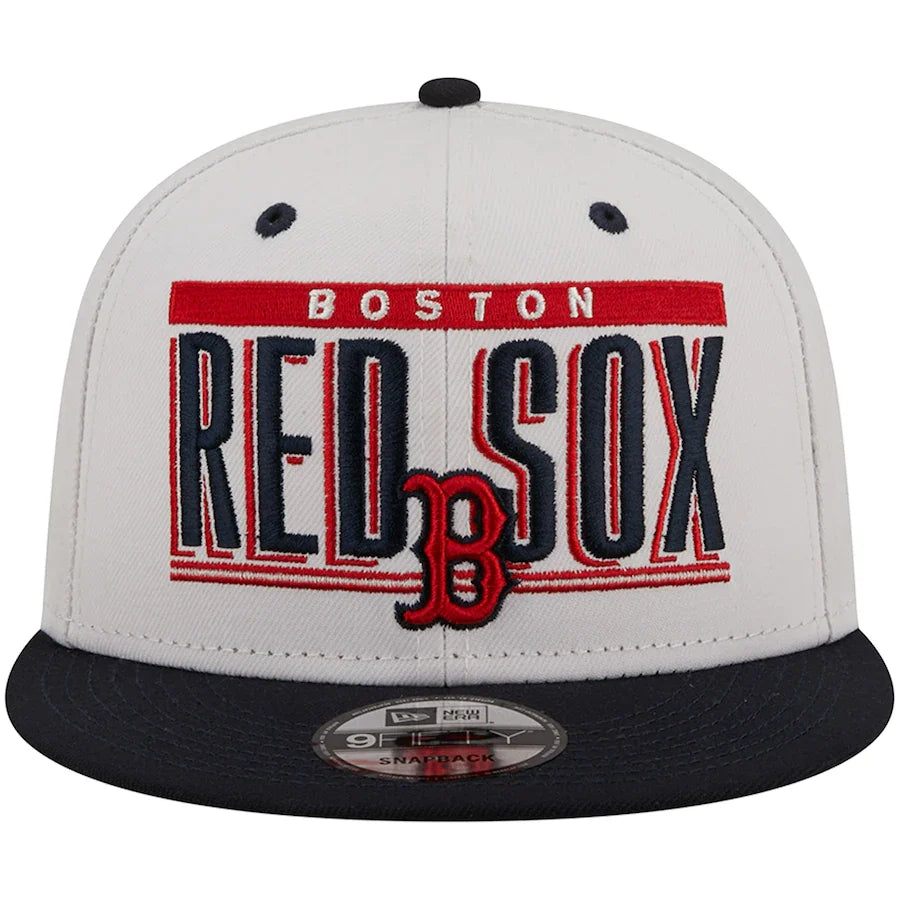 Boston Red Sox White and Navy Retro Title 9FIFTY Snapback Hat for Men product image 2, provided for visual reference and