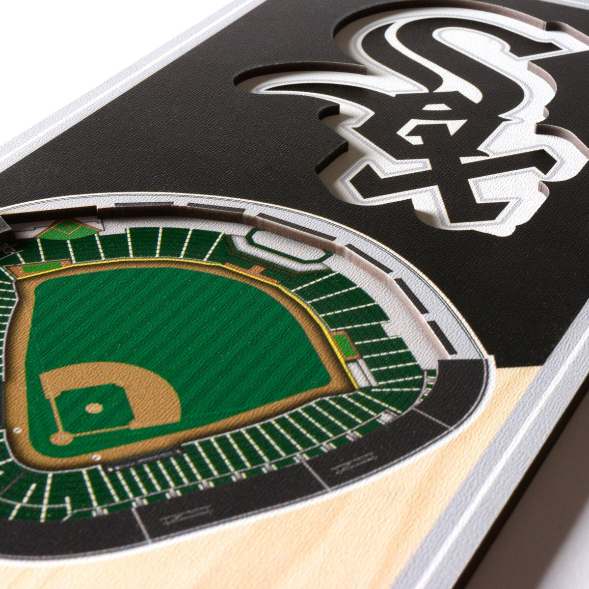 Chicago White Sox 6'' x 19'' 3D StadiumView Banner product image 2, provided for visual reference and product detail review