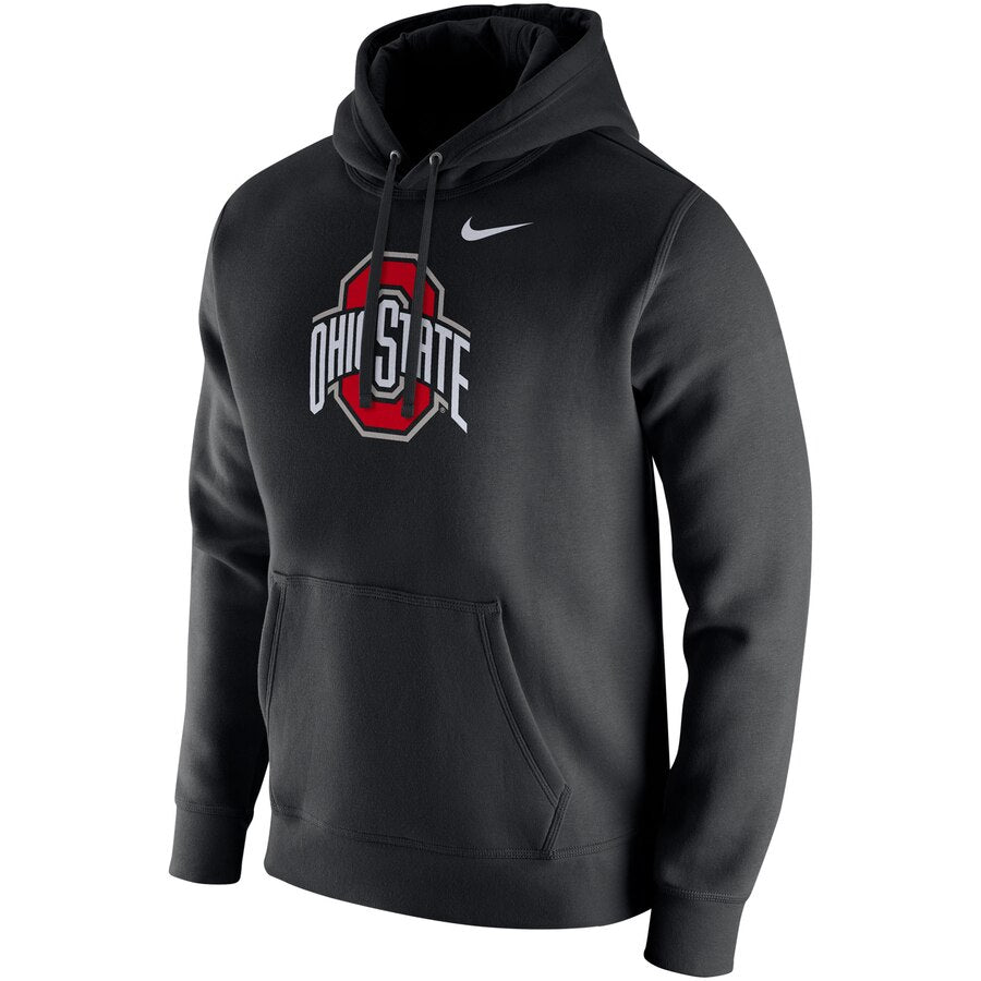 Ohio State Buckeyes Nike Logo Club Fleece Pullover Hoodie - Black product image 2, provided for visual reference and product
