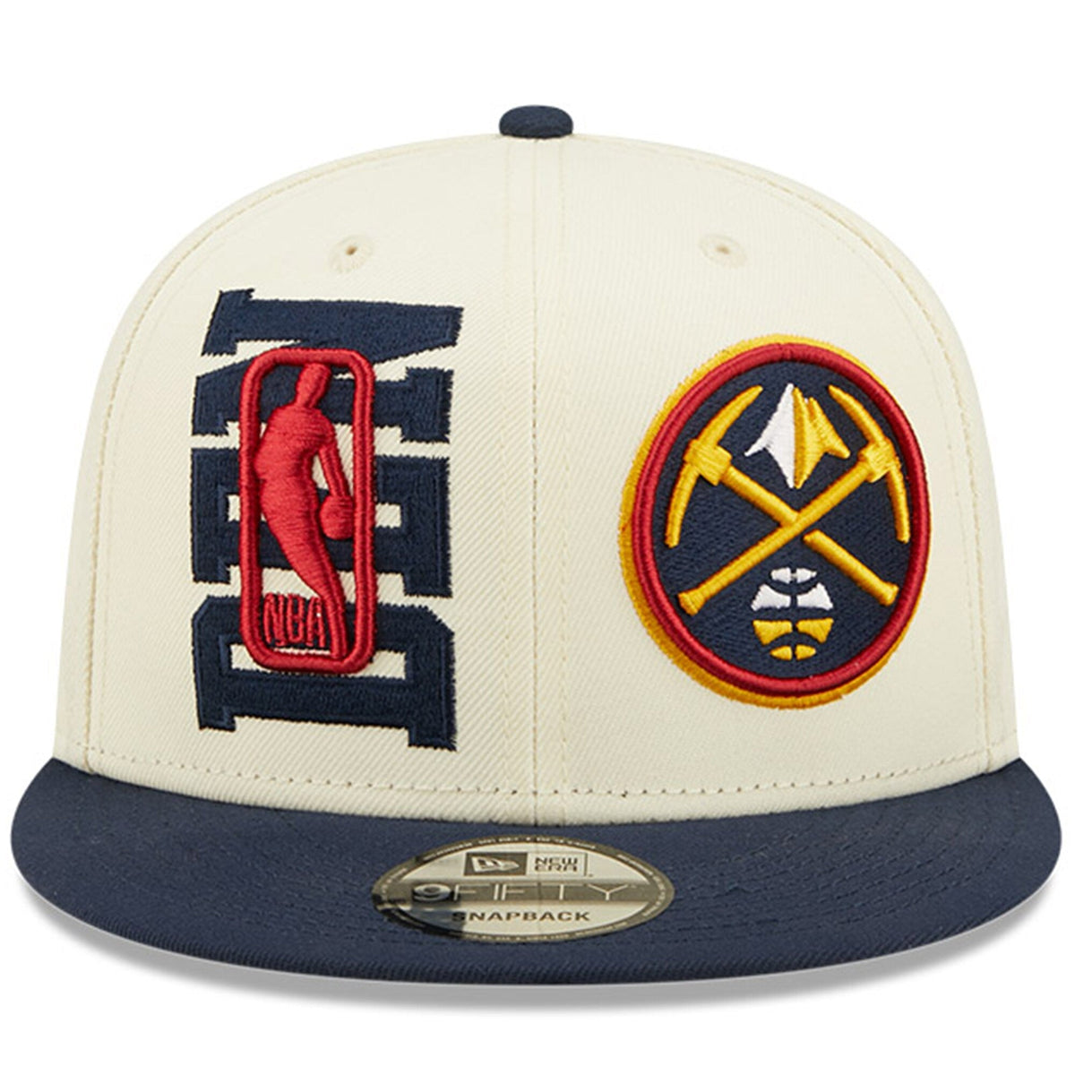 Denver Nuggets New Era 2022 NBA Draft 9FIFTY Snapback Adjustable Hat - Cream/Navy product image 2, provided for visual