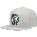 Boston Celtics Team Gray Heathered 2.0 Mitchell & Ness Snapback Hat product image 1, provided for visual reference and