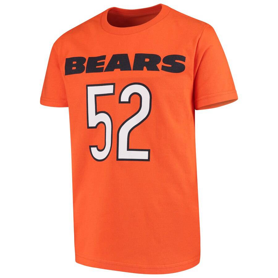 Chicago Bears Youth Khalil Mack NFL Mainliner Orange Name and Number T- shirt product image 2, provided for visual reference