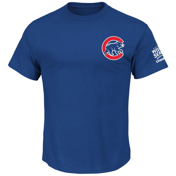 Mens Chicago Cubs Javier Baez Majestic Royal 2016 World Series Champions Name & Number T-Shirt product image 3, provided for