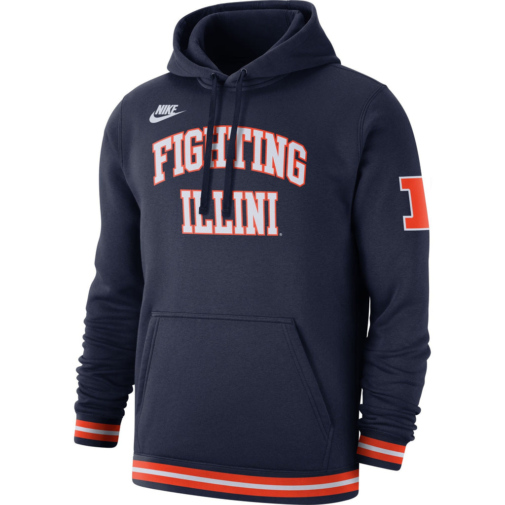 Nike Navy Illinois Fighting Illini Retro Pullover Hoodie for Men product image 2, provided for visual reference and product