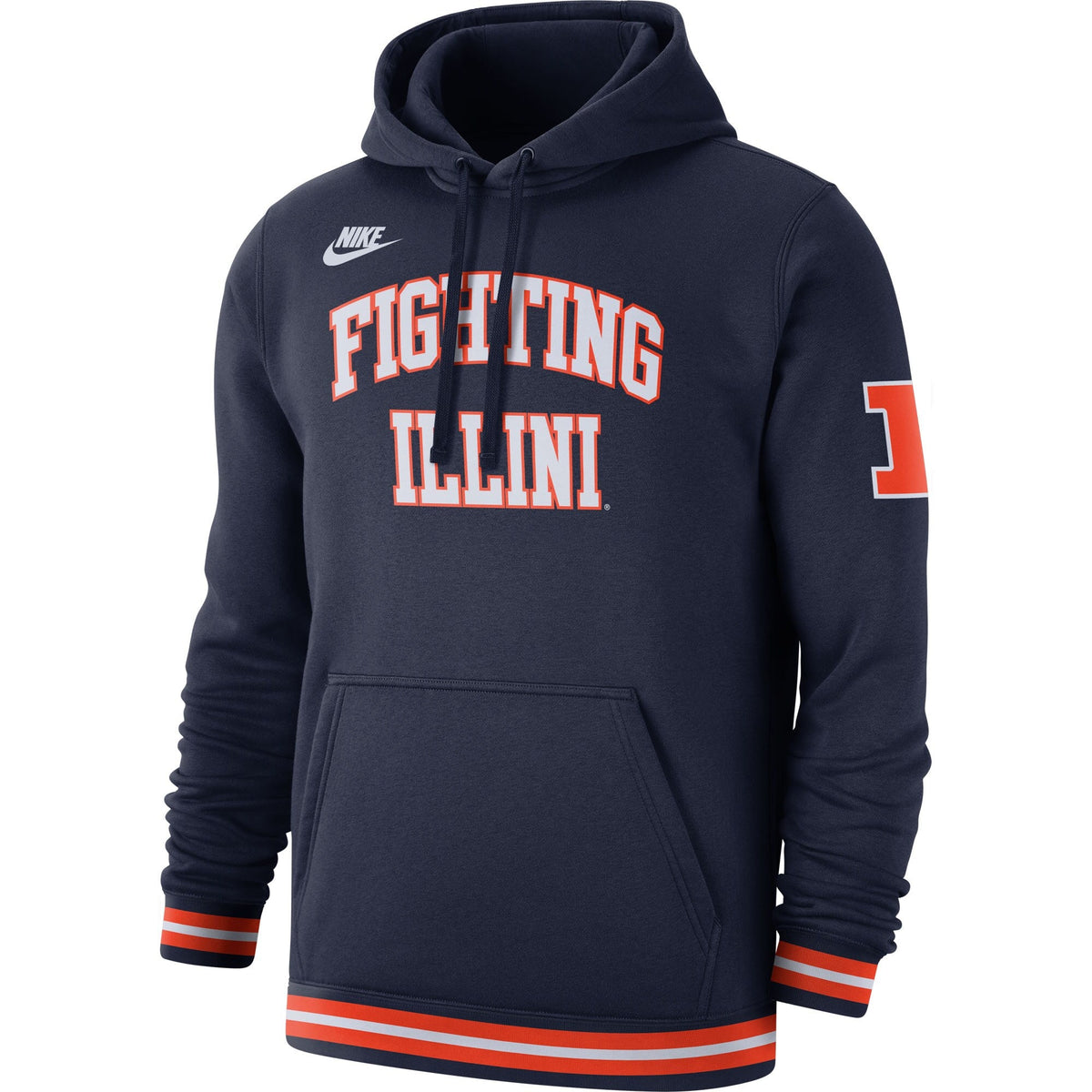 Nike Navy Illinois Fighting Illini Retro Pullover Hoodie for Men product image 2, provided for visual reference and product