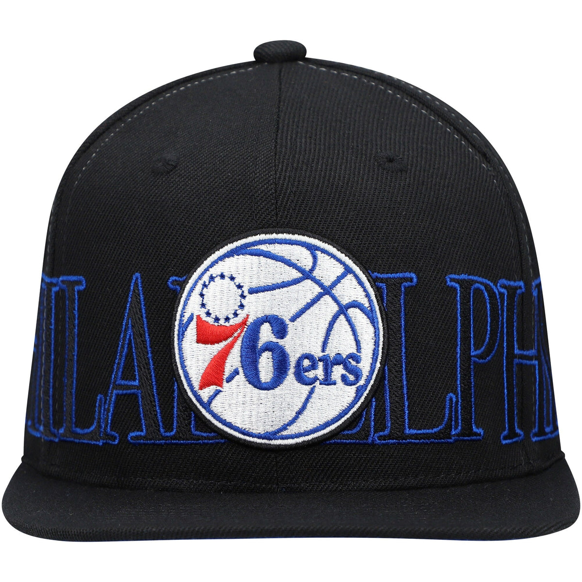 Mitchell & Ness Black Philadelphia 76ers Winner Circle Snapback Hat for Men product image 2, provided for visual reference