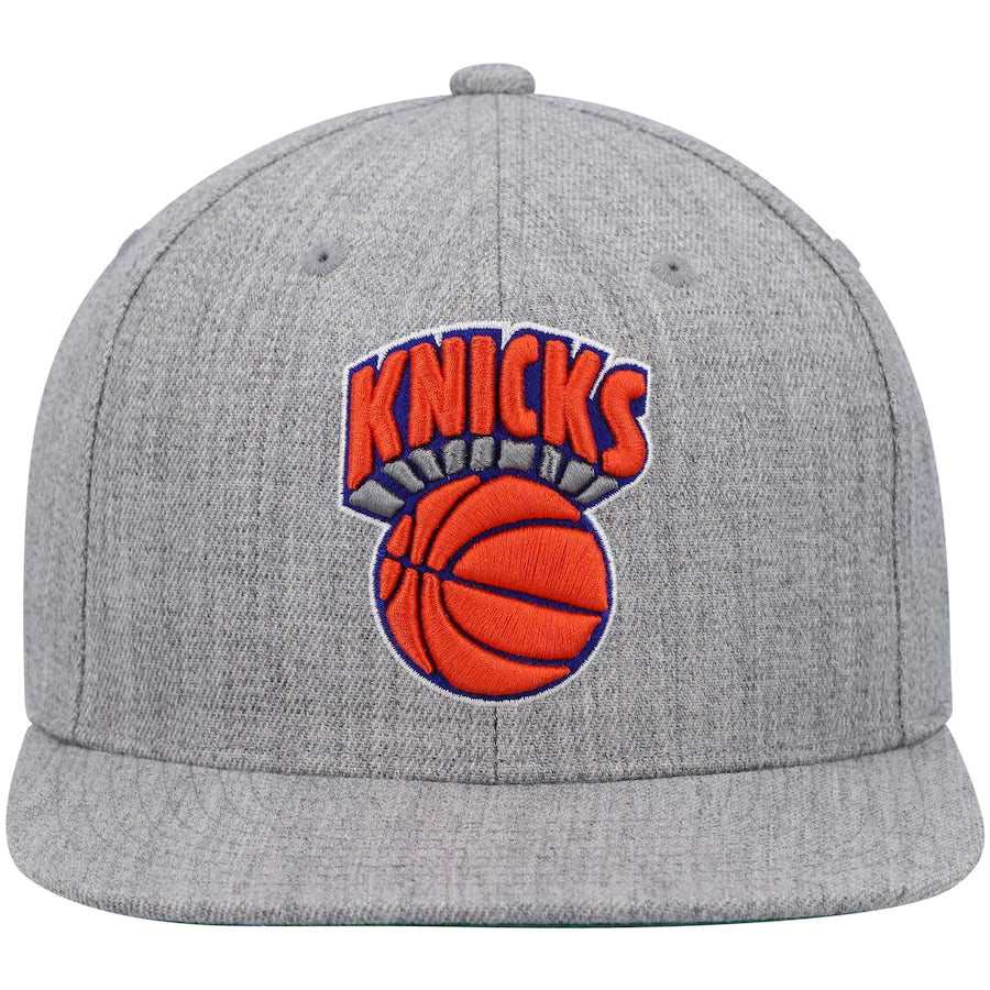 New York Knicks HWC Gray Heathered 2.0 Mitchell & Ness Snapback Hat product image 2, provided for visual reference and