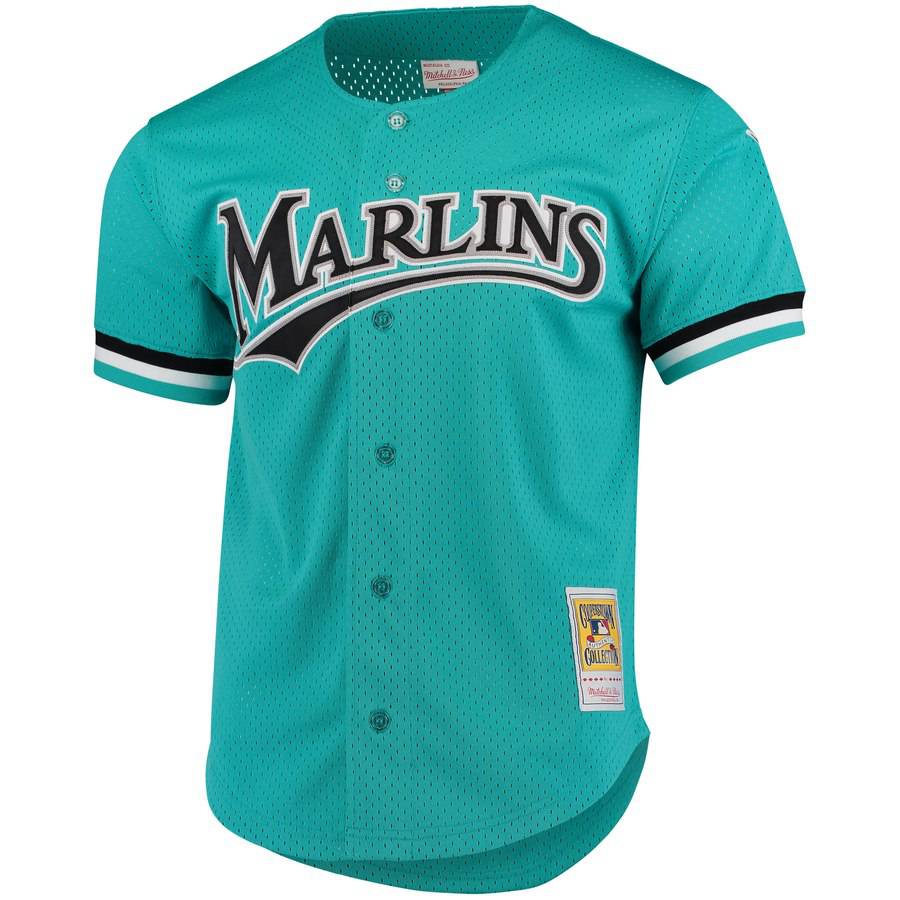 Florida Marlins Andre Dawson 1995 Mitchell & Ness Teal Fashion Cooperstown Collection Mesh Batting Practice Jersey for Men