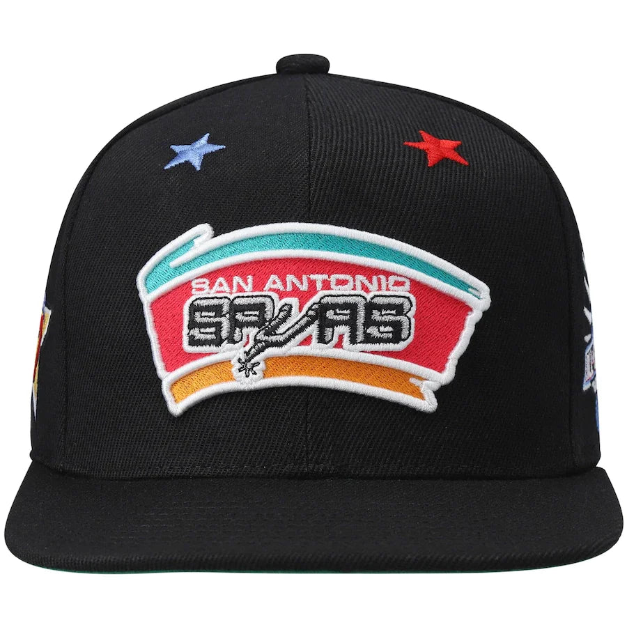 San Antonio Spurs NBA 97 Top Star HWC Black Mitchell & Ness Snapback Hat product image 2, provided for visual reference and