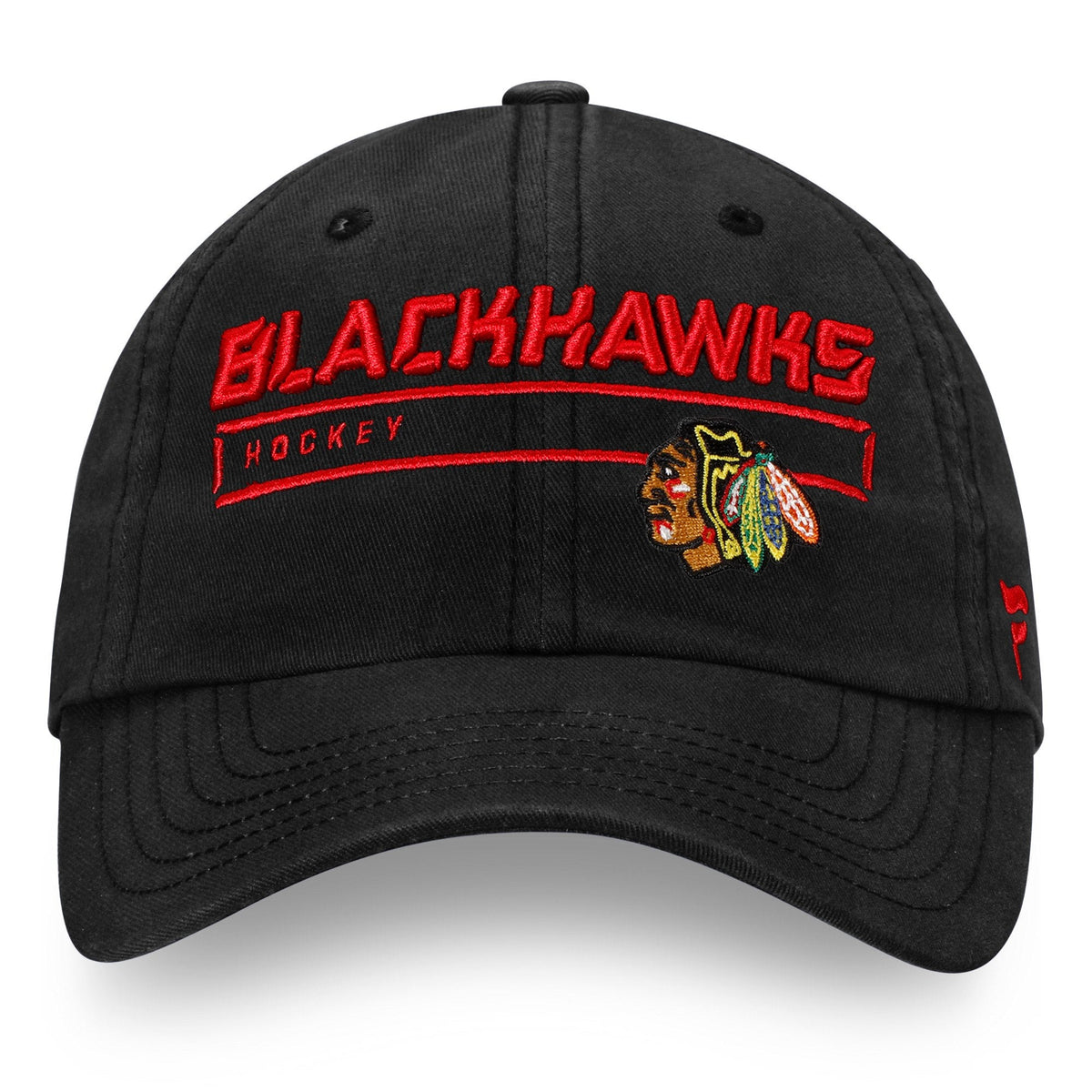 Chicago Blackhawks Fanatics Branded Black Authentic Pro Rinkside Fundamental Adjustable Hat for Men product image 2,