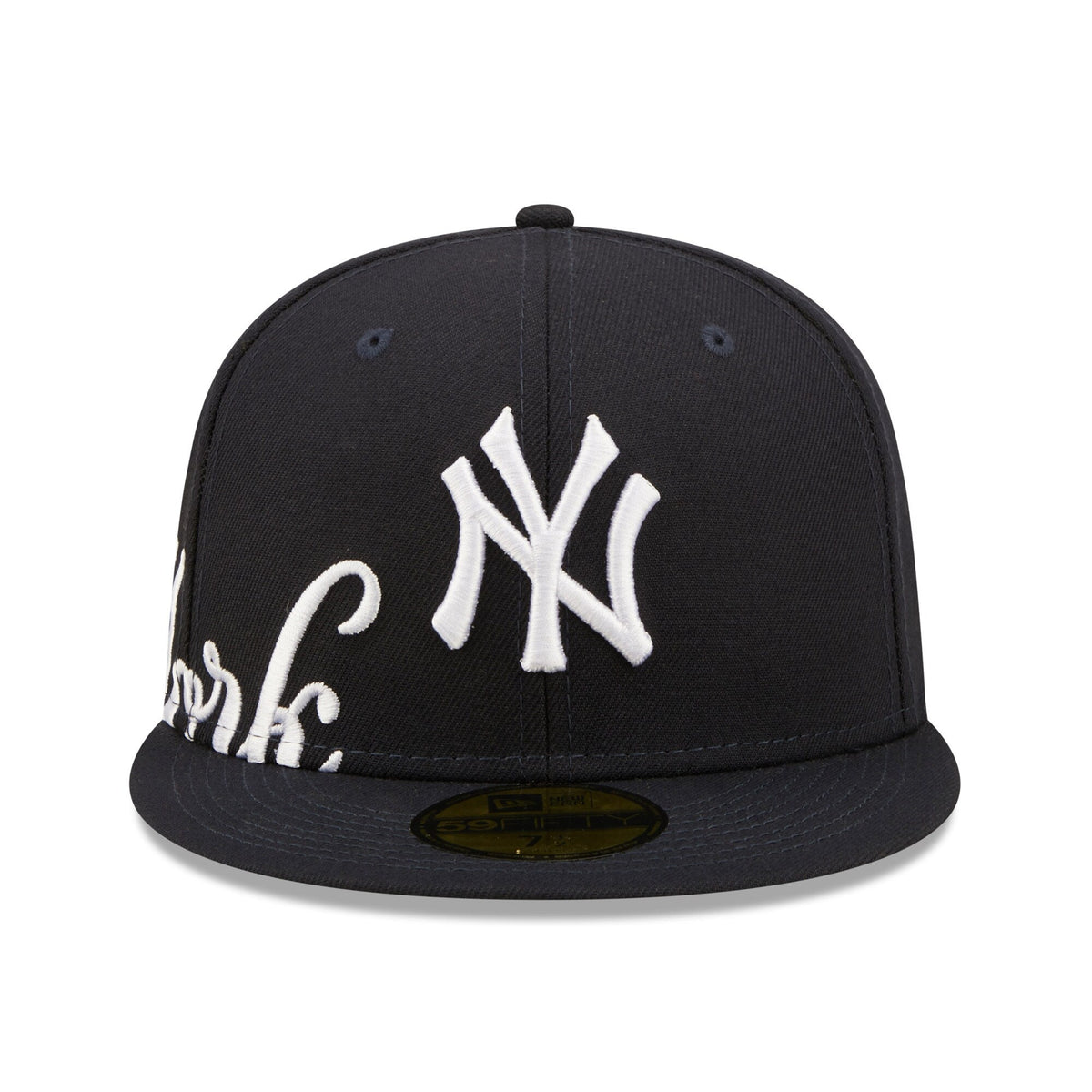 New York Yankees New Era Navy Sidesplit 59FIFTY Fitted Hat for Men product image 2, provided for visual reference and