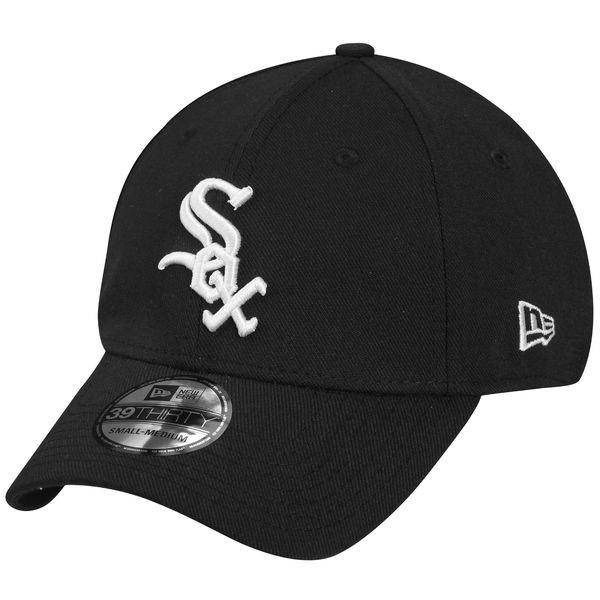 Chicago White Sox New Era Black MLB Team Classic 39THIRTY Flex Hat for Men product image 2, provided for visual reference