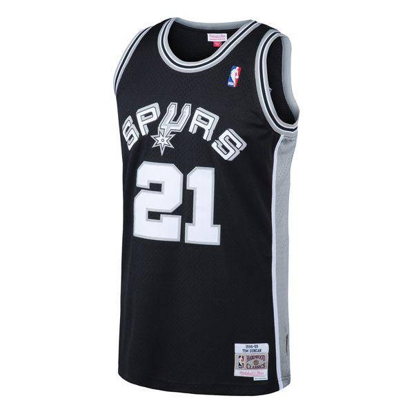 Mens San Antonio Spurs Tim Duncan Mitchell & Ness Black 1998-99 Hardwood Classics Swingman Jersey product image 2, provided