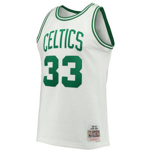 Men’s Larry Bird Boston Celtics 1985-86 White Swingman Replica Jersey By Mitchell & Ness product image 2, provided for