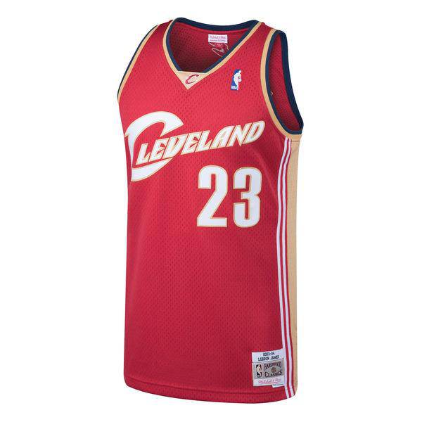 Mens Cleveland Cavaliers LeBron James Mitchell & Ness Wine 2003-04 Hardwood Classics Swingman Jersey product image 3,