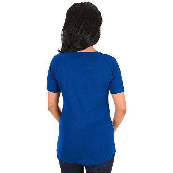 Chicago Cubs Majestic Gray/Royal From the Stretch V-Notch T-Shirt for Women product image 2, provided for visual reference